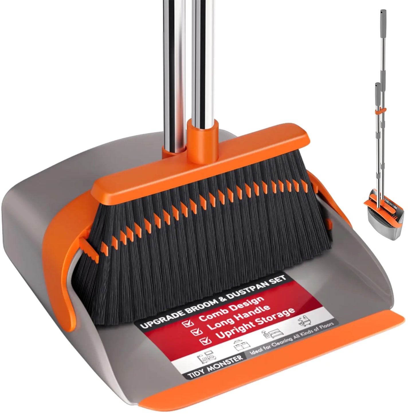 Large Upright Broom & Dustpan Set