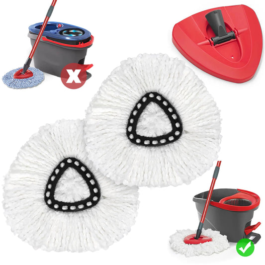 2-Pack Triangle Microfiber Mop Head Refills